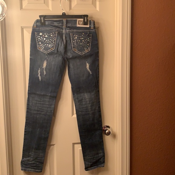 Virgin Only USA Sparkly Distressed Skinny Jeans. Size 29. Stretchy. - Picture 3 of 3
